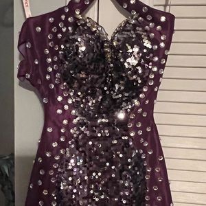 Purple rhinestone dress